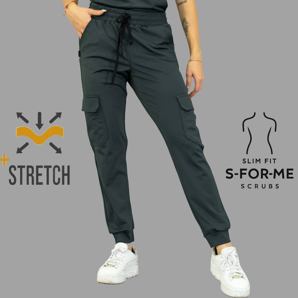 Conjunto Quirúrgico Gris Oxford para Mujer – Estilo 910 | Super Stretch Slim Fit