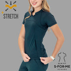 Filipina médica azul petróleo mujer Estilo 910 corte slim fit diseño anatómico super stretch