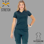 Filipina quirúrgica azul petróleo para mujer Estilo 910 Super Stretch vista principal Sandel Medica