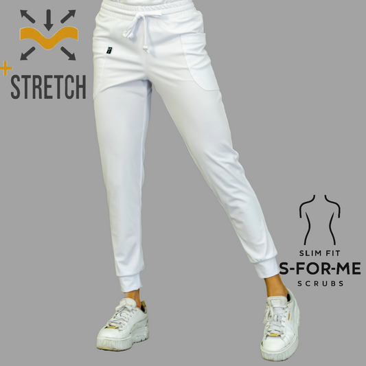 Jogger Quirurgico Mujer Slim Fit Blanco Super Stretch, Scrubs 902