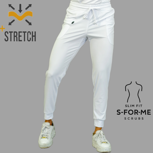 Jogger Quirurgico Mujer Slim Fit Blanco Super Stretch, Scrubs 902
