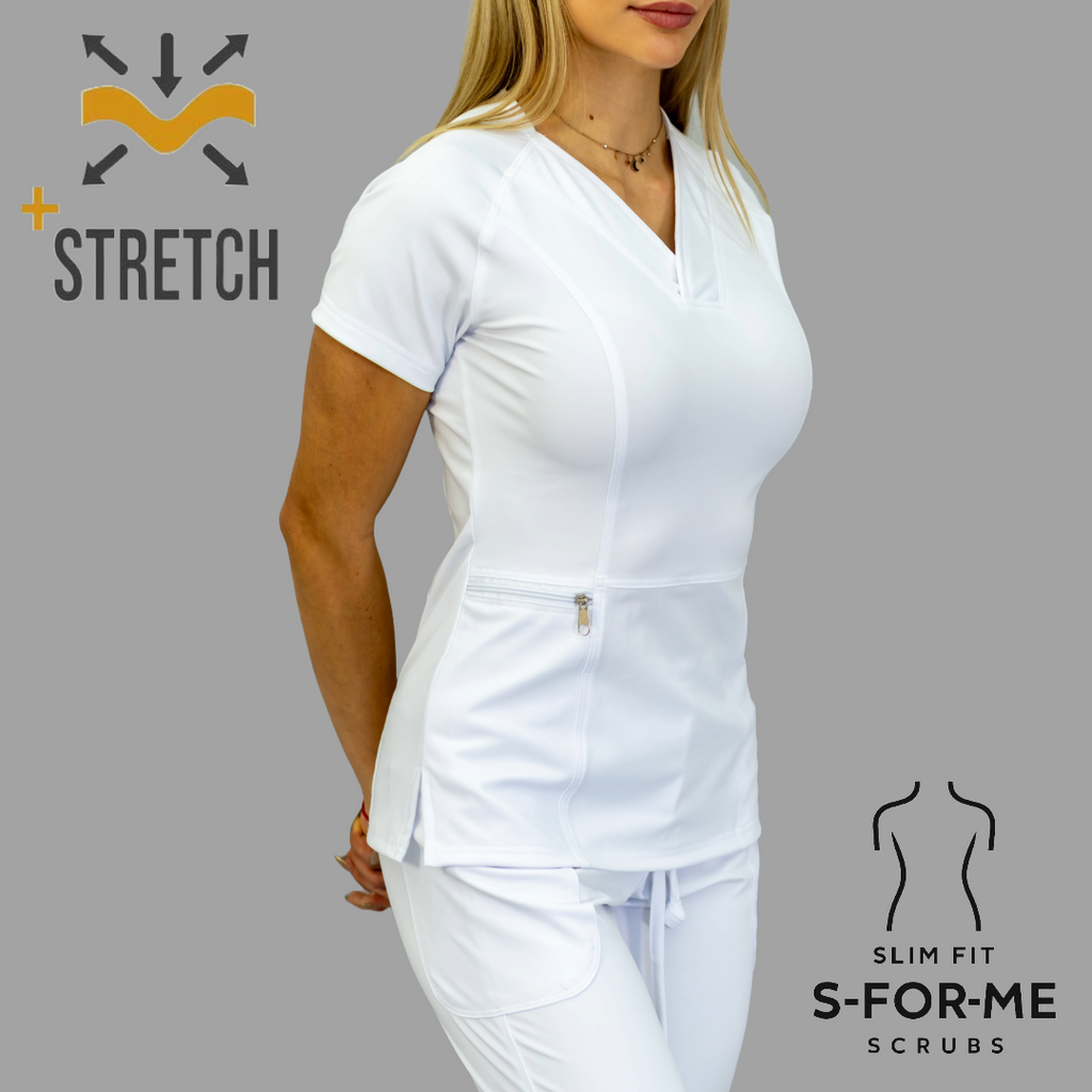 Conjunto Quirúrgico Blanco para Dama – Estilo 902 Super Stretch