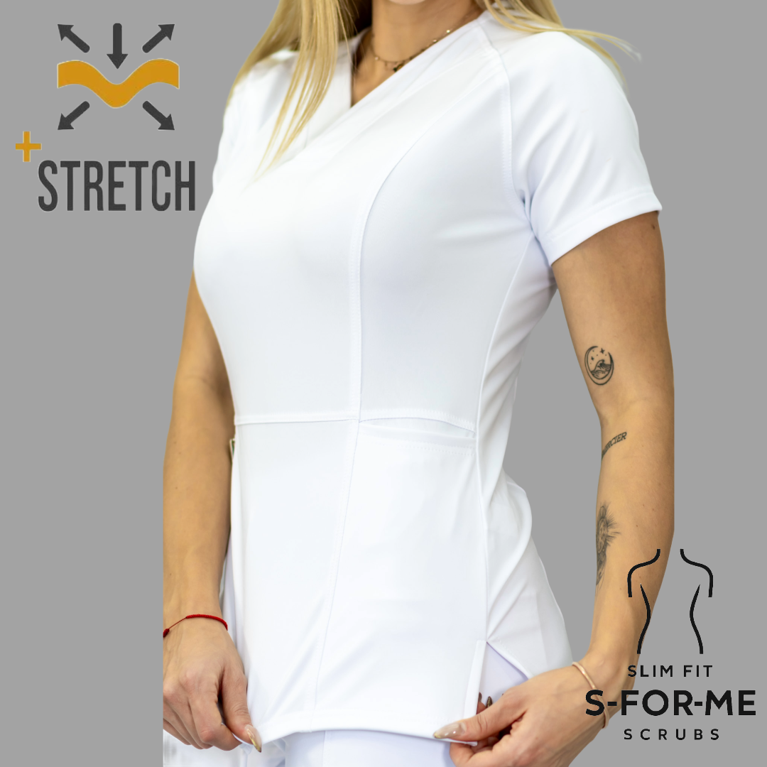 Conjunto Quirúrgico Blanco para Dama – Estilo 902 Super Stretch