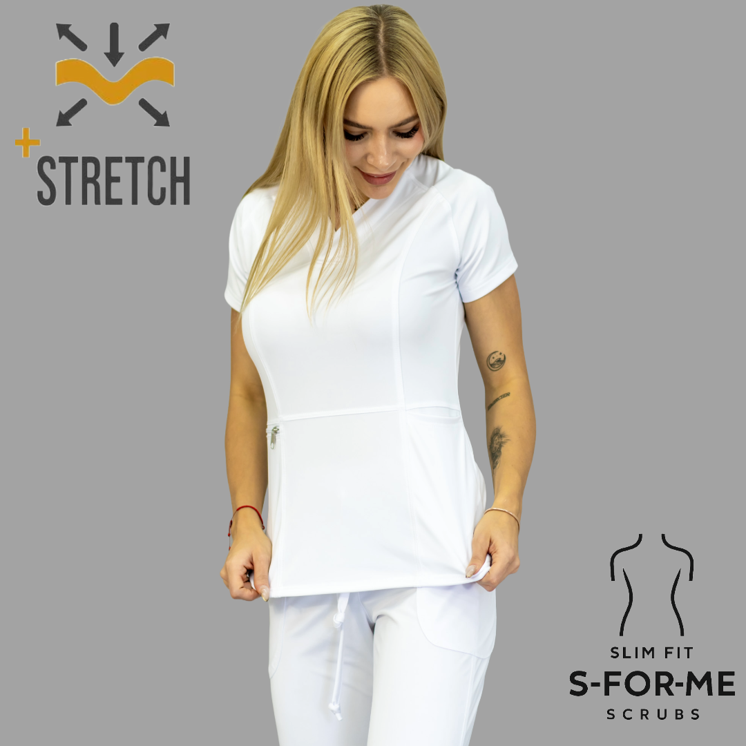 Conjunto Quirúrgico Blanco para Dama – Estilo 902 Super Stretch