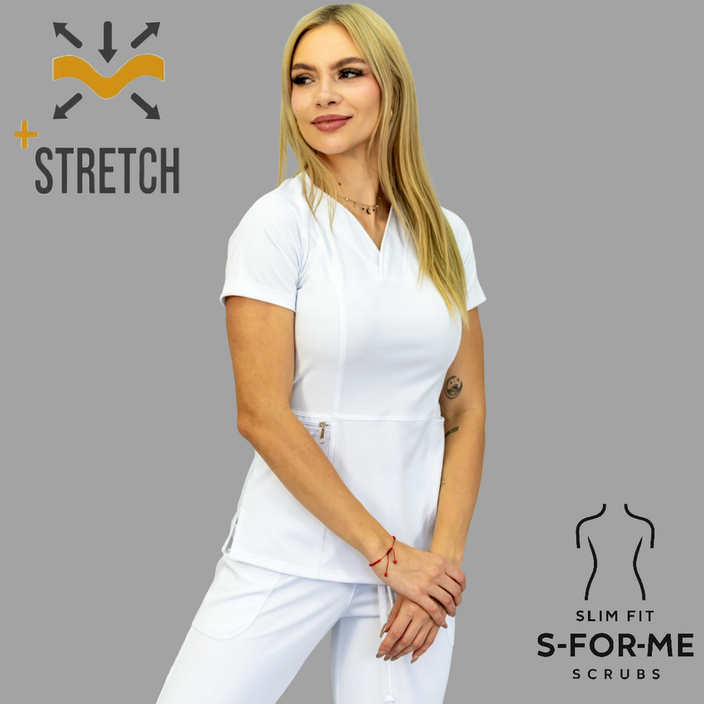 Conjunto Quirúrgico Blanco para Dama – Estilo 902 Super Stretch