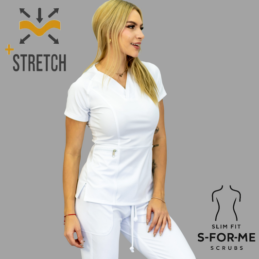 Filipina Quirurgica Mujer Slim Fit Blanca Super Stretch, Scrubs 902