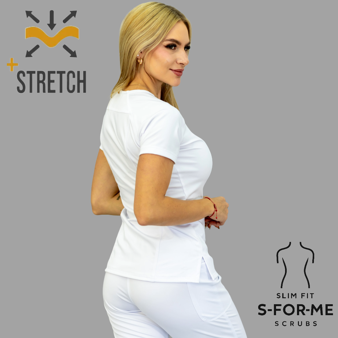 Conjunto Quirúrgico Blanco para Dama – Estilo 902 Super Stretch