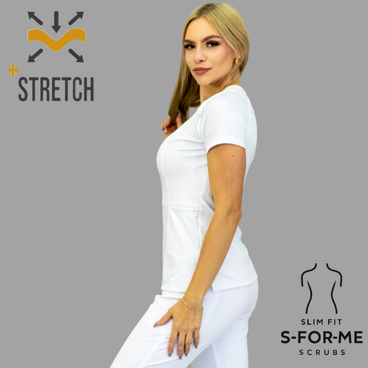 Filipina Quirurgica Mujer Slim Fit Blanca Super Stretch, Scrubs 902