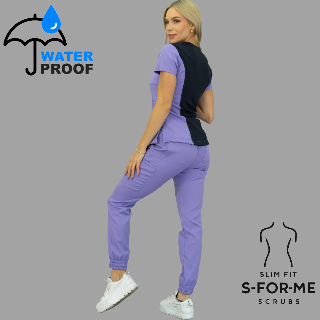 Conjunto Quirúrgico Mujer · Modelo 501 Slim Fit · Lila / Azul Marino