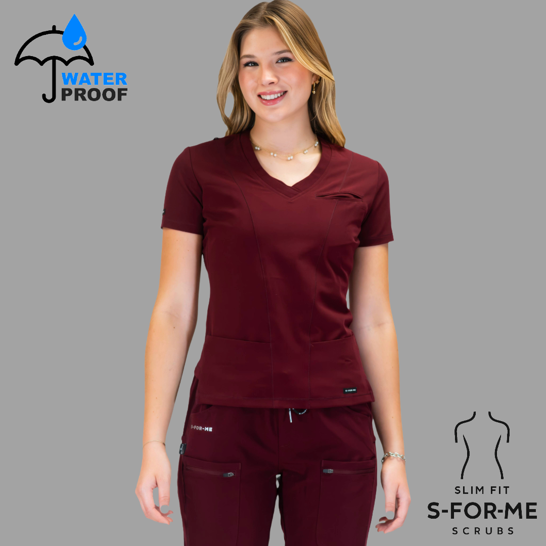 Conjunto Quirúrgico Antifluido Mujer – Estilo 300 Vino