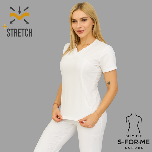 Women's Top 910 White, Superstretch  Scrubs.