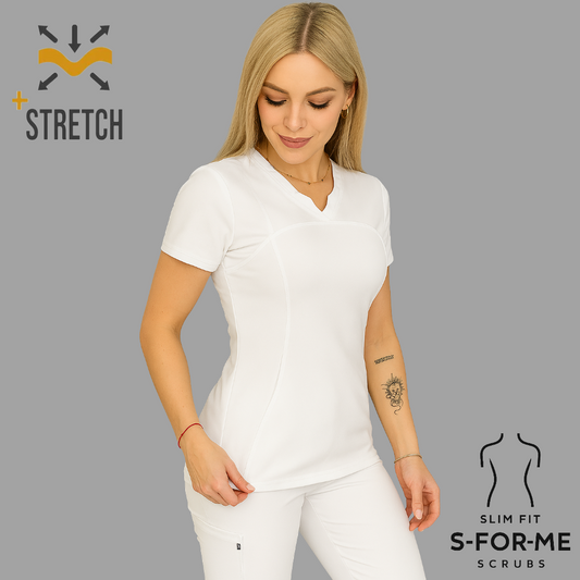 Women's Top 910 White, Superstretch  Scrubs.