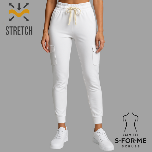 Women’s Jogger 910 White, Super Stretch Scrubs