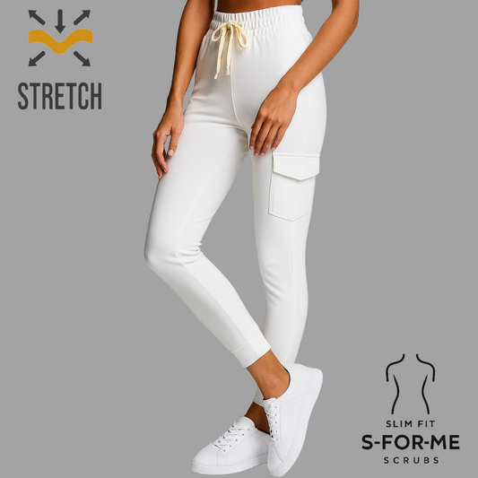Women’s Jogger 910 White, Super Stretch Scrubs