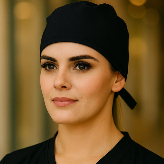 Gorro Quirúrgico Unisex Negro Super Stretch