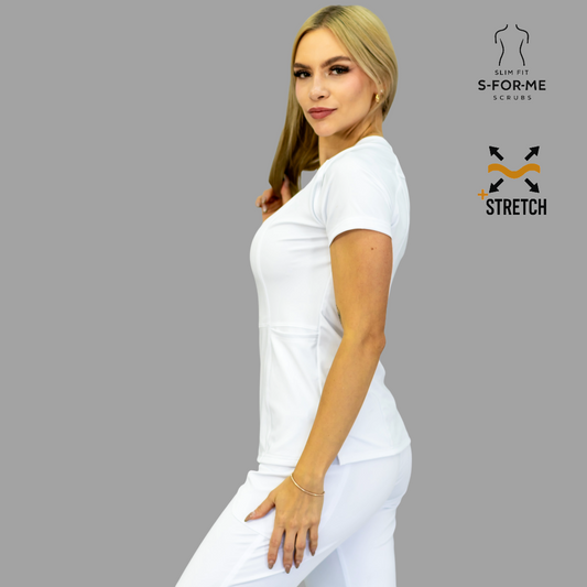 Filipina Quirurgica Mujer Slim Fit Blanca Super Stretch, Scrubs 902