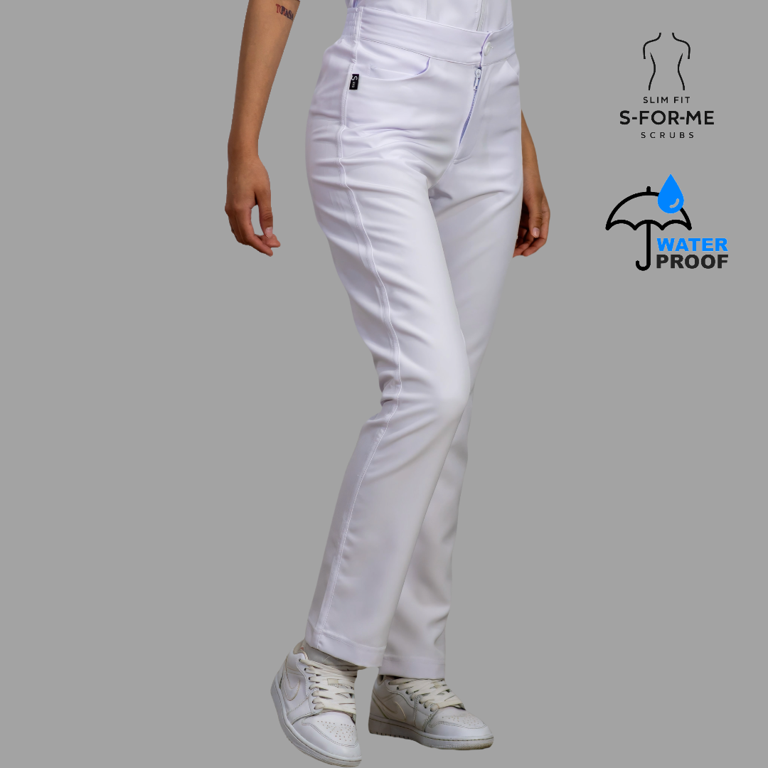 Pantalón Stretch Blanco Alviero Pretina/Elástico Mujer Antifluido