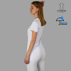 Vista lateral de filipina quirúrgica mujer antifluido Alviero 501 blanca