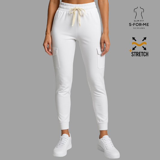 Women’s Jogger 910 White, Super Stretch Scrubs