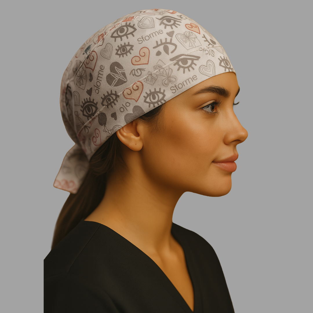 Gorro Quirúrgico Estampado Sforme Health rosa/gris