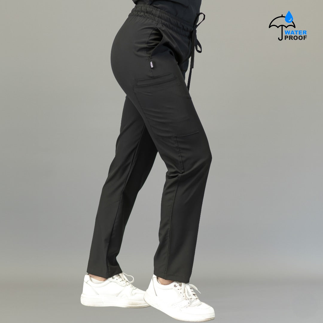 Pantalón quirúrgico negro mujer Scrubs 515 en vista lateral