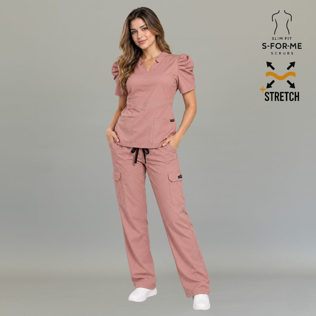Pantalón Quirúrgico mujer 940 rosa palo Super Stretch | Cargo recto — vista 5 de 7
