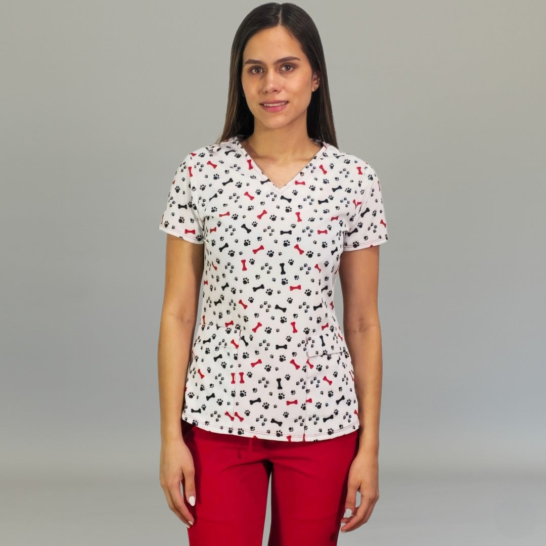 Filipina de Scrubs 600 Dama Estampado Paw/Huellas