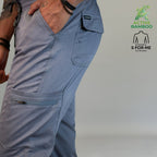 pantalon bamboo hombre 511 gris recto tela bambu antibacterial Sandel Medica