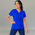 Filipina quirúrgica mujer 502 Azul Rey antifluido vista frontal Sandel Médica