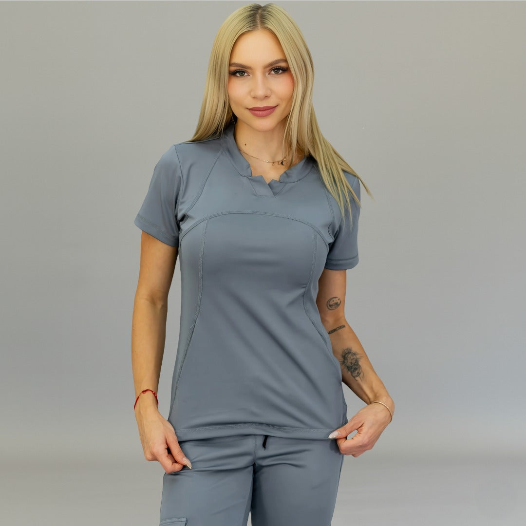 top quirurgico mujer super stretch gris perla mujer estilo 901