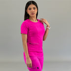 Filipina médica fucsia dama corte slim fit 901 Sandel Medica México super stretch