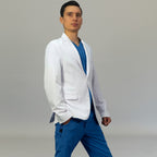 saco medico alviero blanco hombre con forro vista frontal Sandel Medica