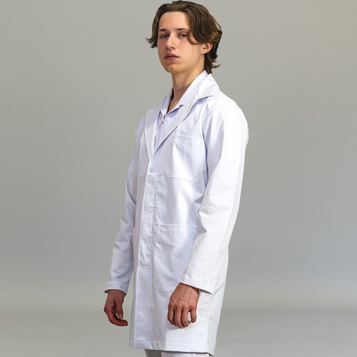 Bata Médica Blanca Hombre Antifluido Stretch