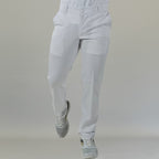 pantalon alviero blanco hombre con pretina vista frontal Sandel Medica