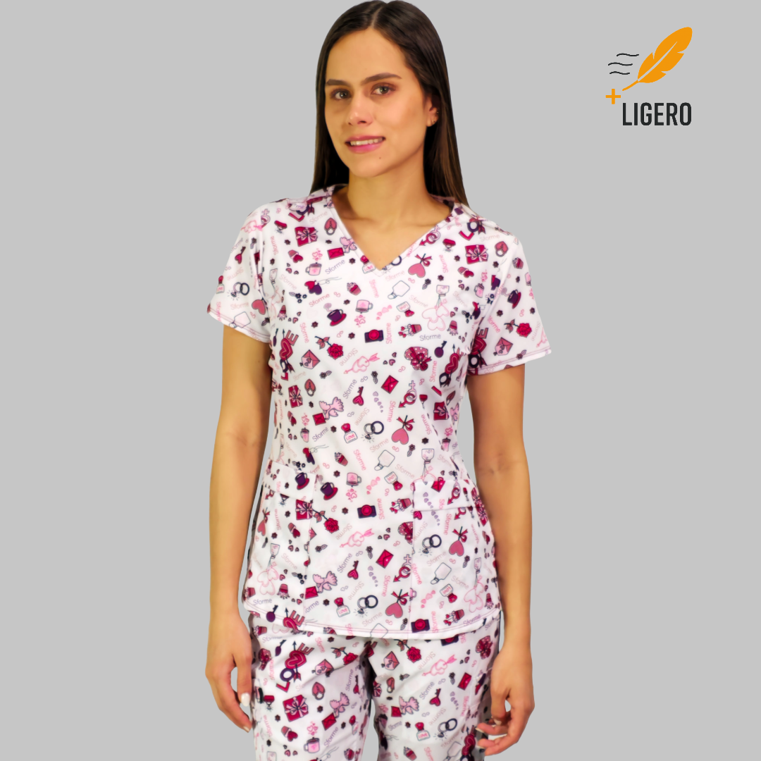 Filipina Estampado Love, Scrubs 600
