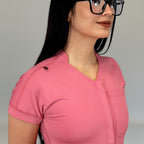 Jumpsuit Quirúrgico Mujer Estilo 945 Palo de Rosa Super Stretch Manga Corta