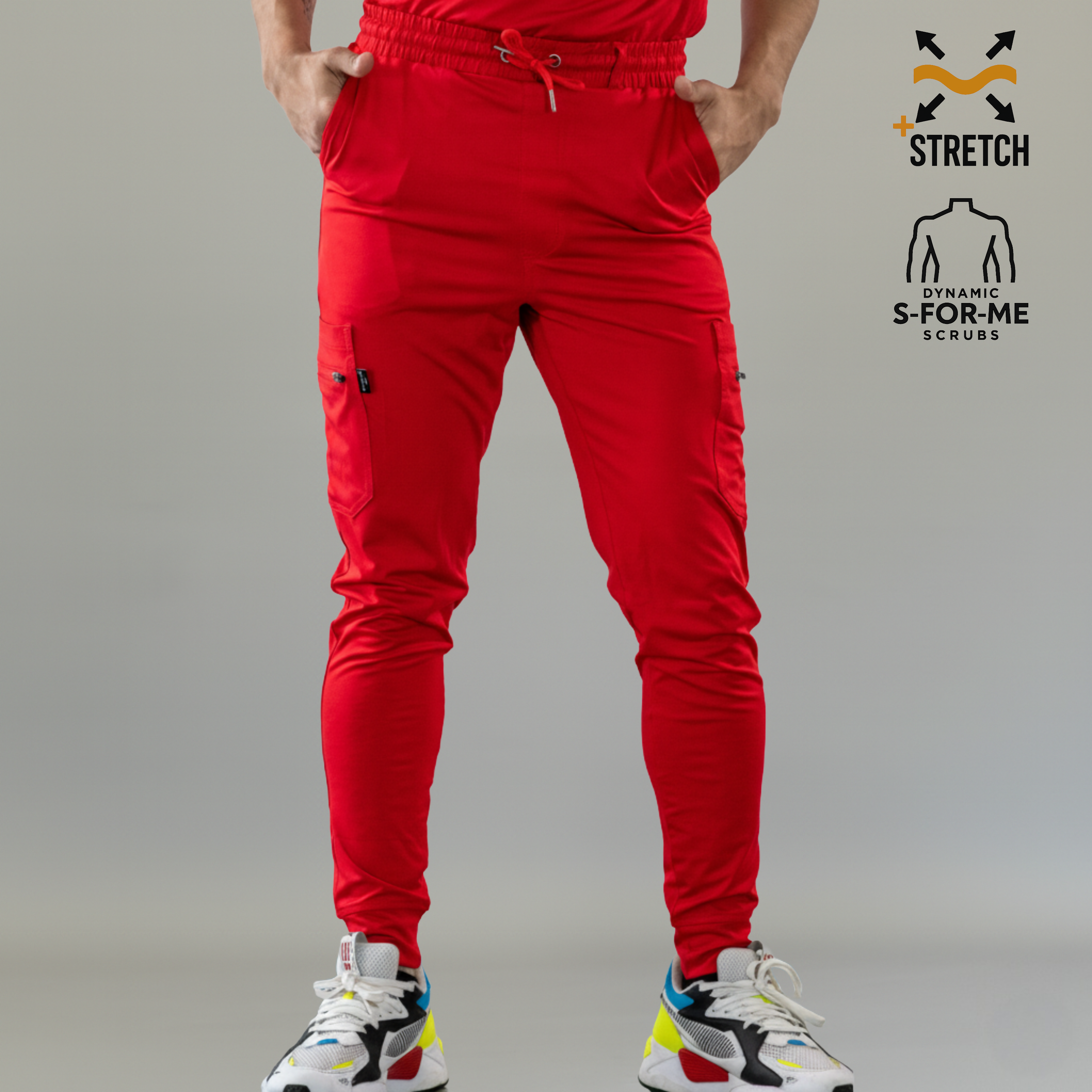 Men’s Scrub Jogger 901 Scarlet Flame Super Stretch