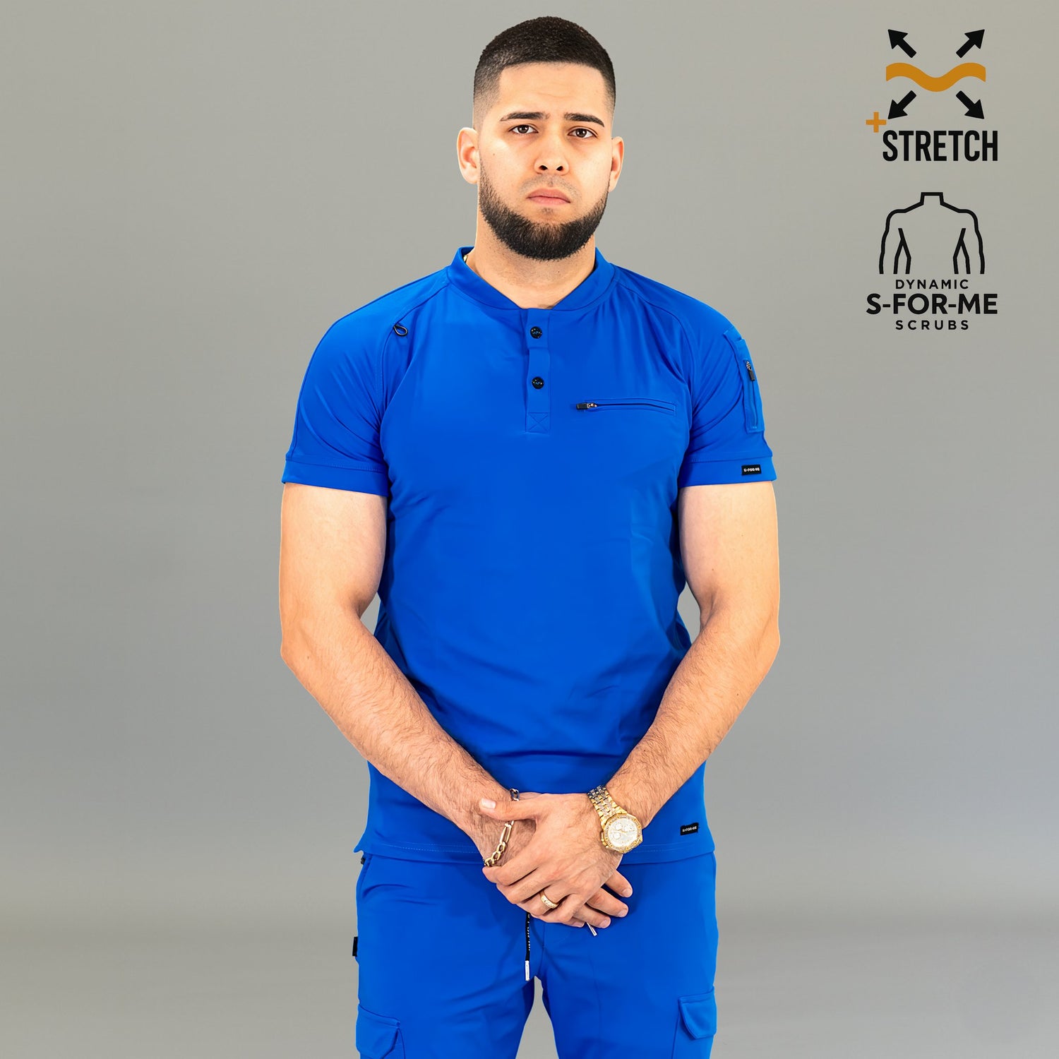 Filipina médica azul rey hombre Scrubs 901 Super Stretch corte slim