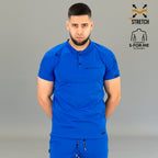 Filipina médica azul rey hombre 901 Super Stretch con cuello henley