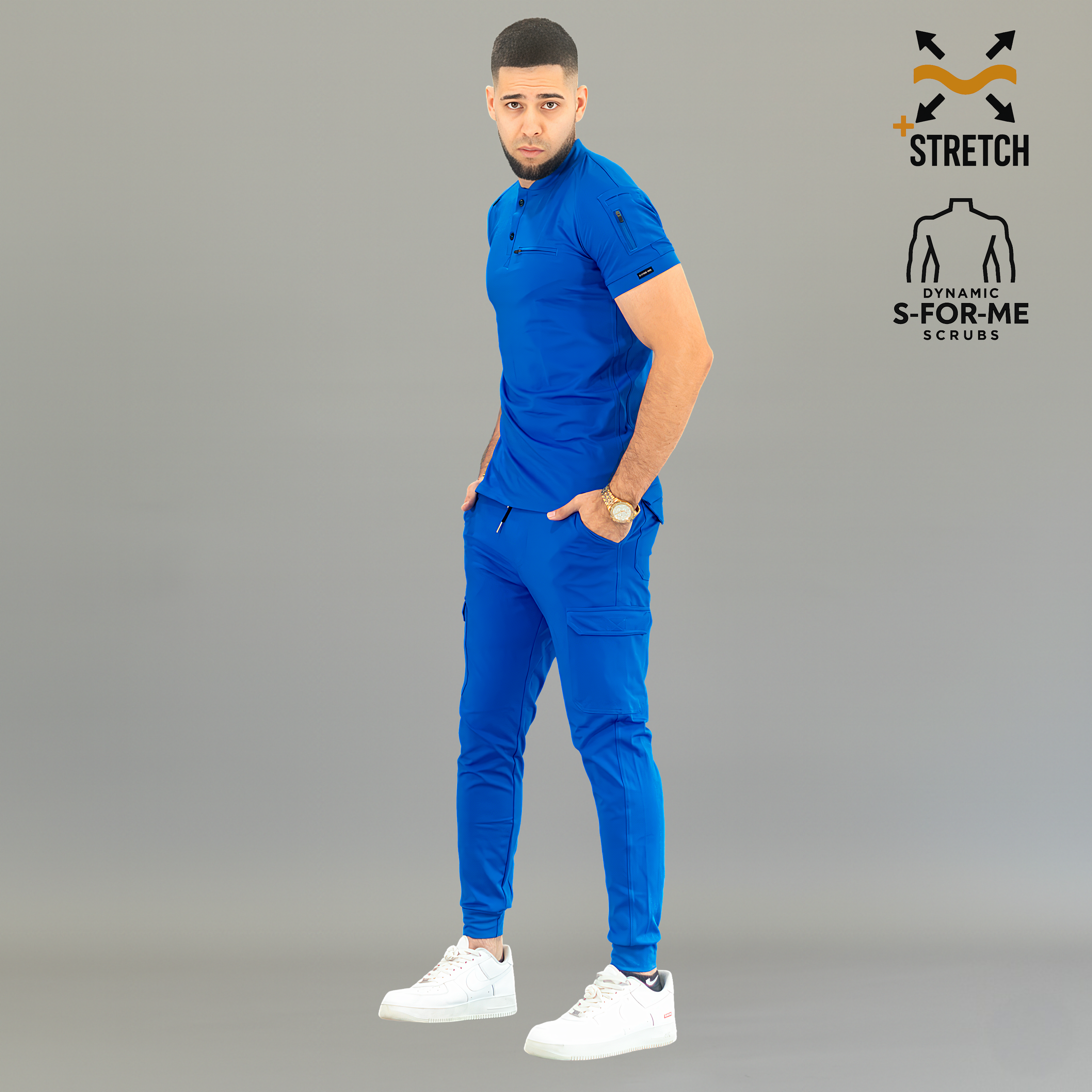Conjunto Quirúrgico Hombre · Modelo 901 Super Stretch · Azul Rey