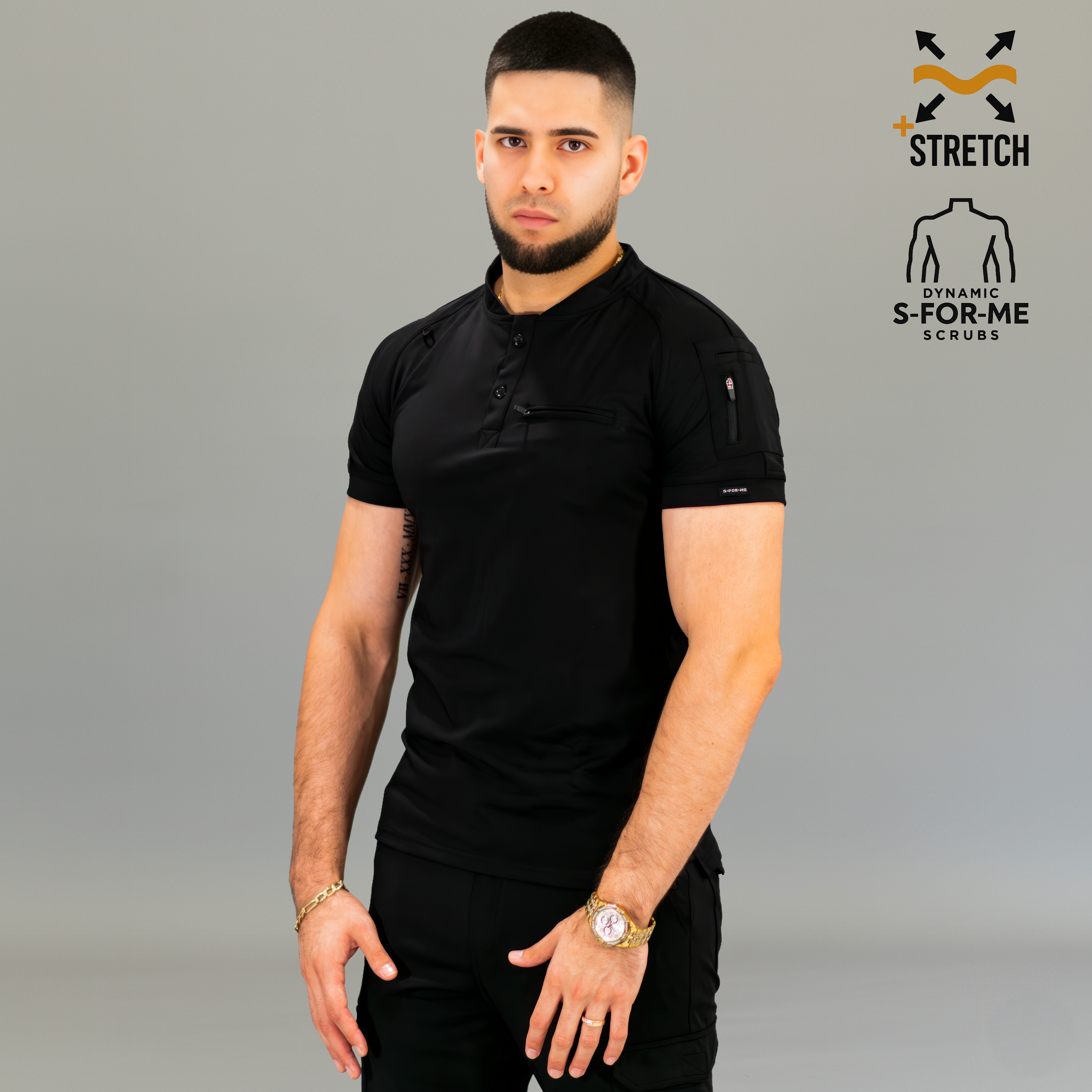 Filipina Quirúrgica Negra Hombre, Scrubs 901 Super Stretch