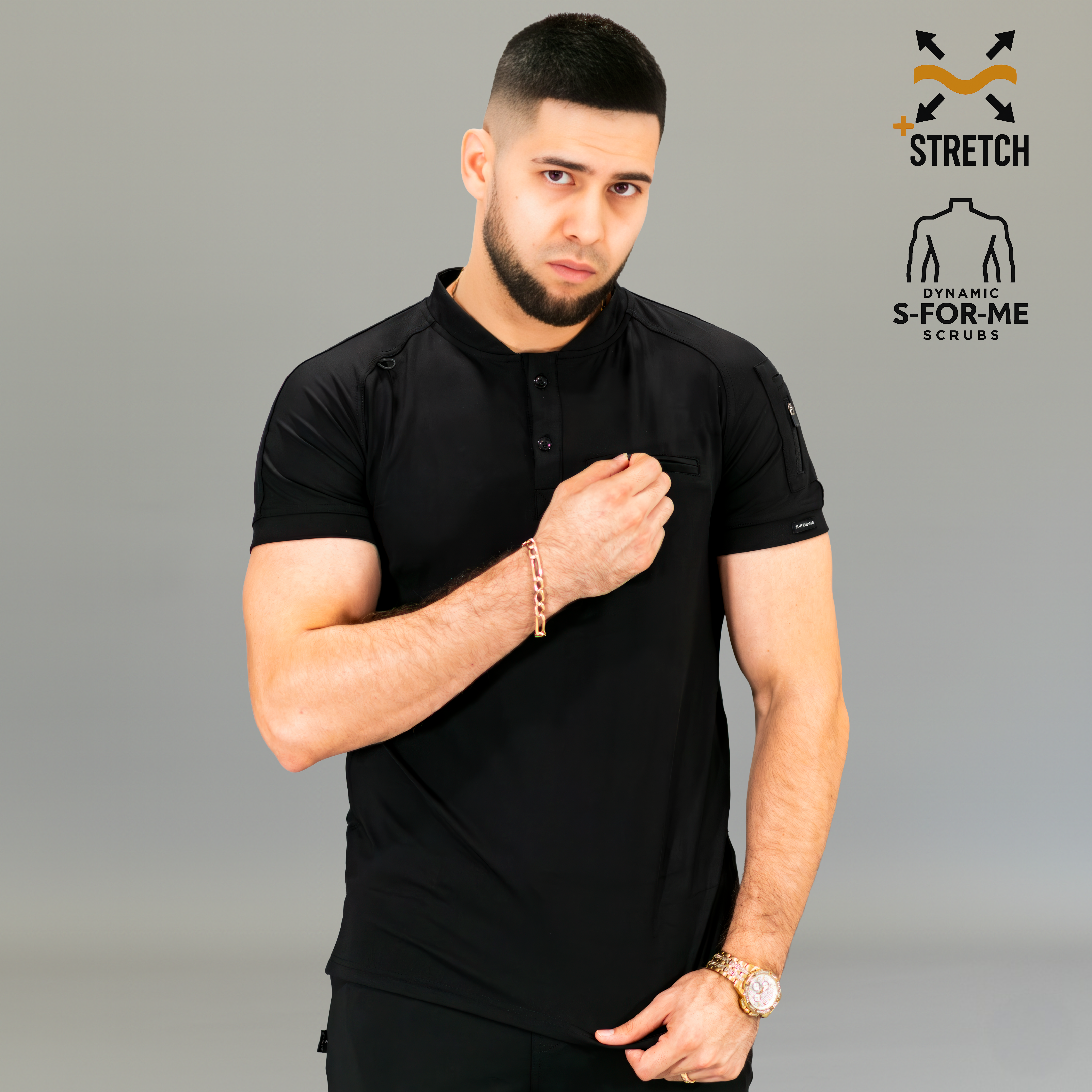 Filipina Quirúrgica Negra Hombre, Scrubs 901 Super Stretch