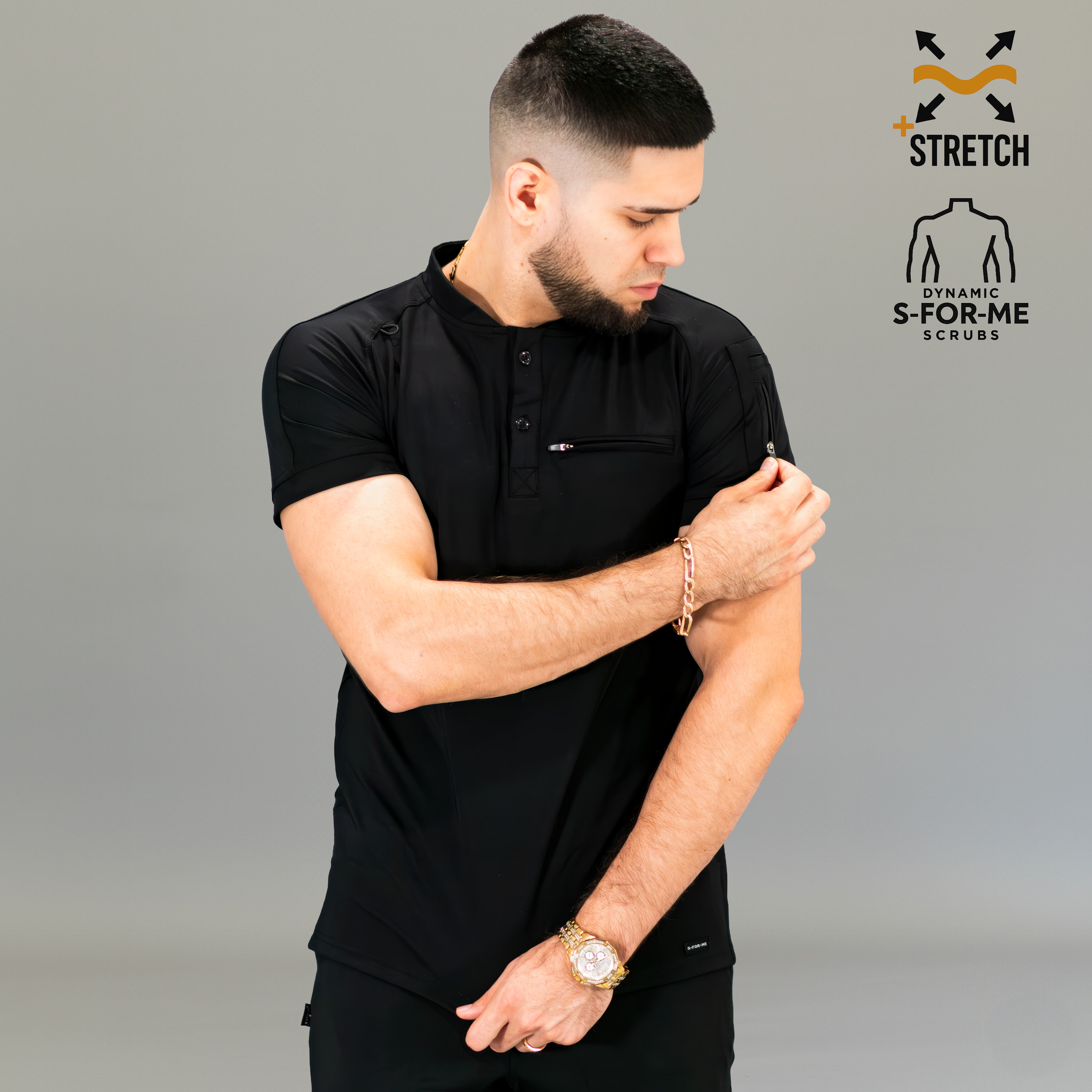 Filipina Quirúrgica Negra Hombre, Scrubs 901 Super Stretch