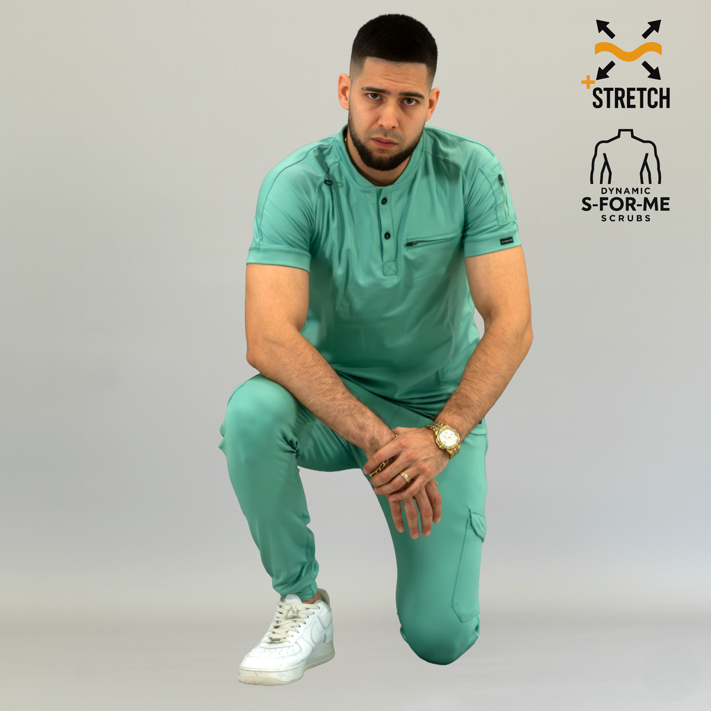Conjunto Quirúrgico Hombre · Modelo 901 Super Stretch · Verde Menta