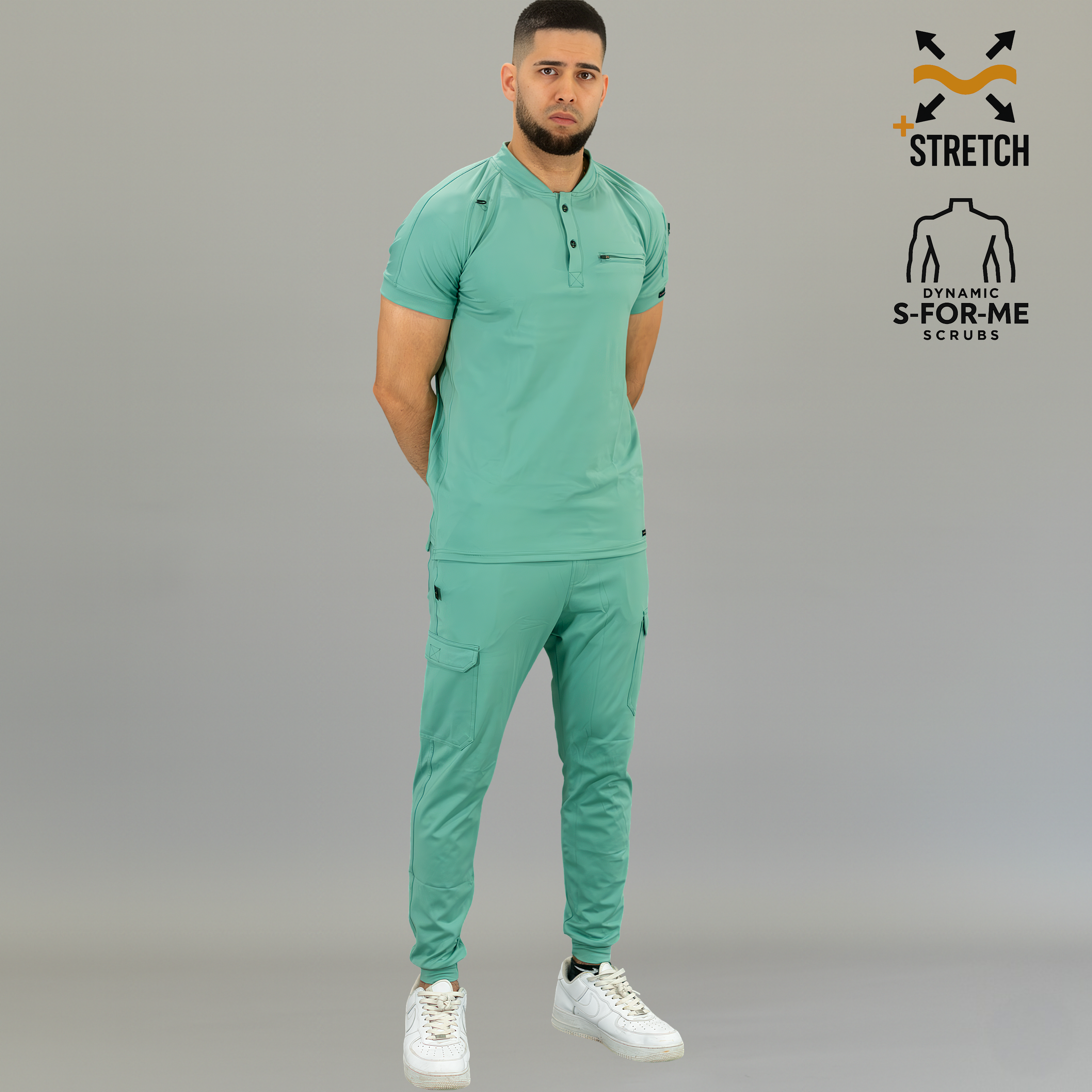 Conjunto Quirúrgico Hombre · Modelo 901 Super Stretch · Verde Menta