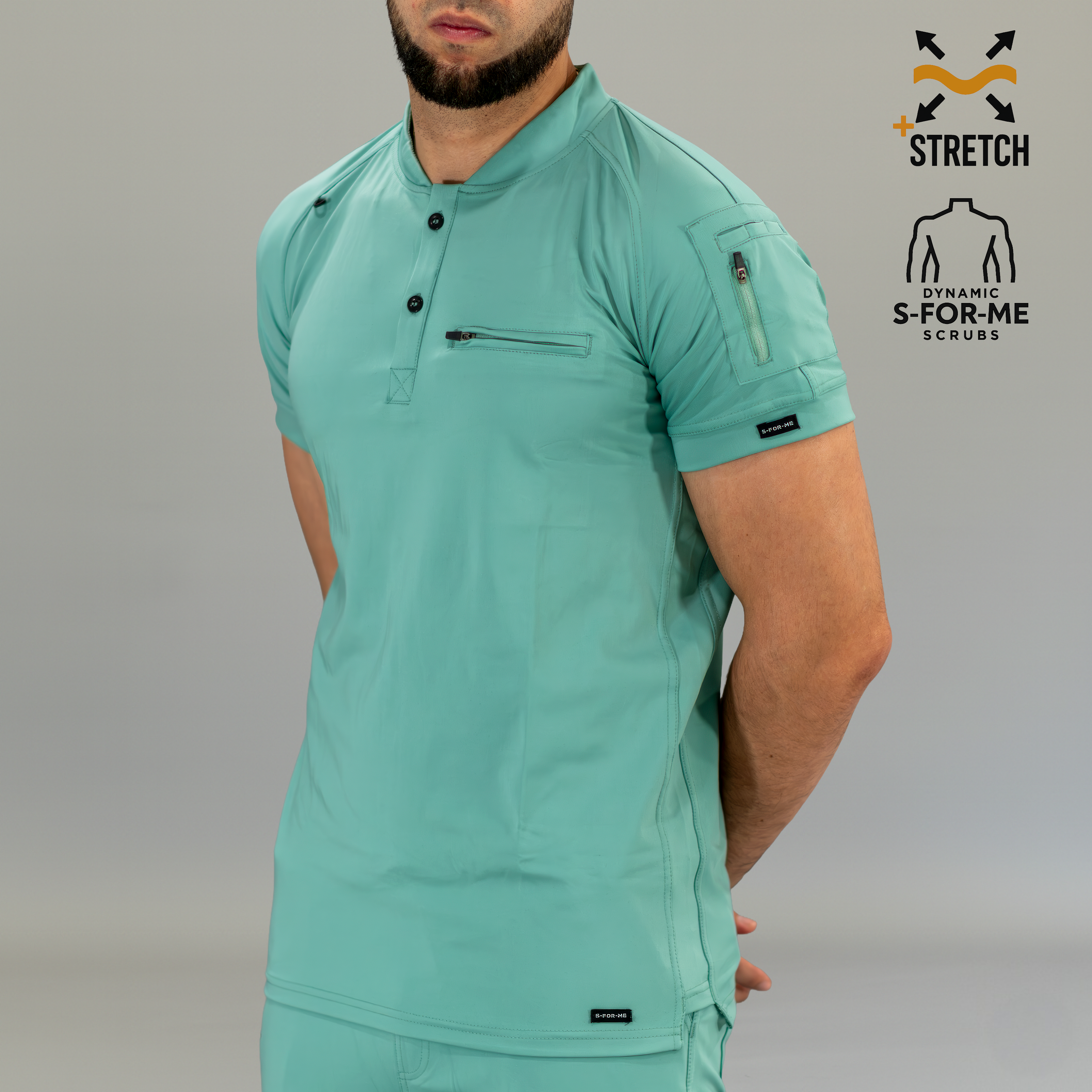 Filipina Quirúrgica Verde Menta Hombre, Scrubs 901 Super Stretch