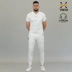 Uniforme médico blanco hombre con filipina quirúrgica Scrubs 901 Super Stretch