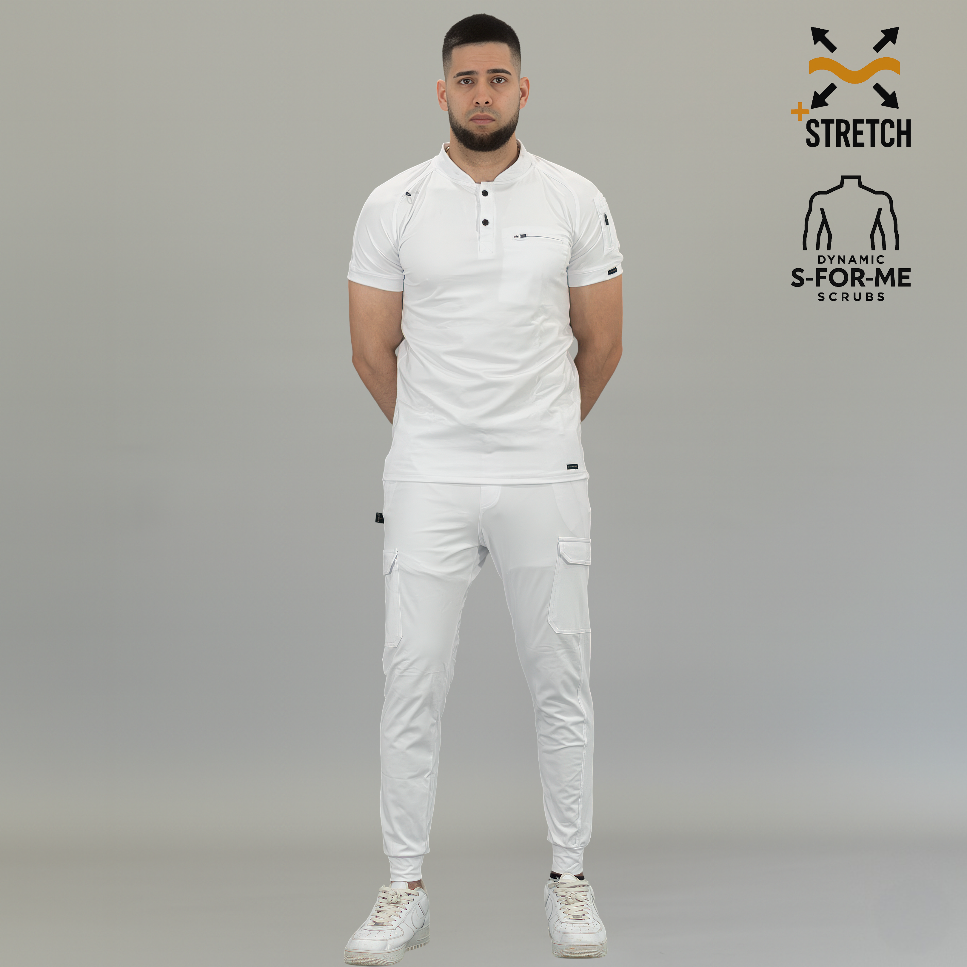 Conjunto Quirúrgico Hombre · Modelo 901 Super Stretch · Blanco