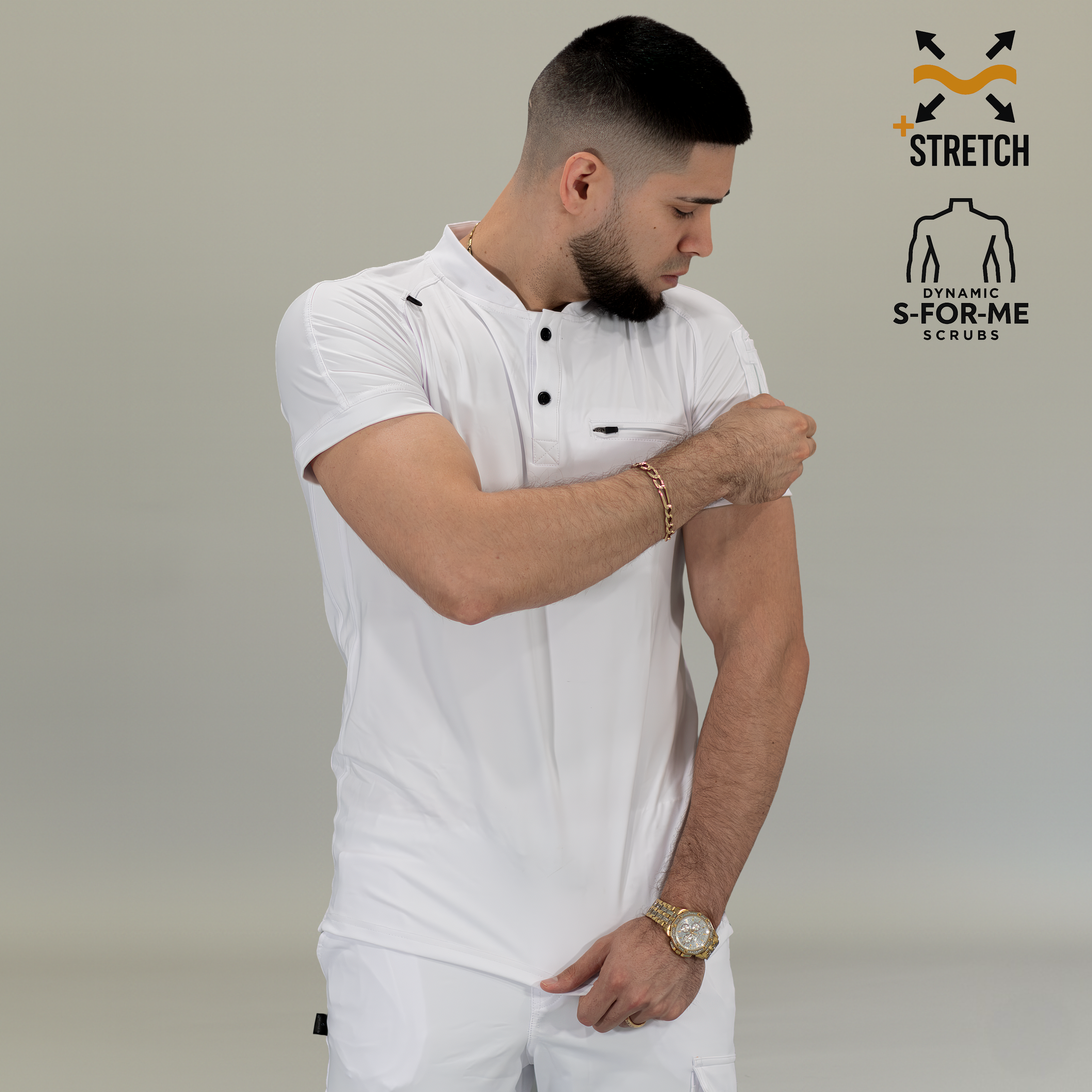 Filipina Quirúrgica Blanca Hombre, Scrubs 901 Super Stretch