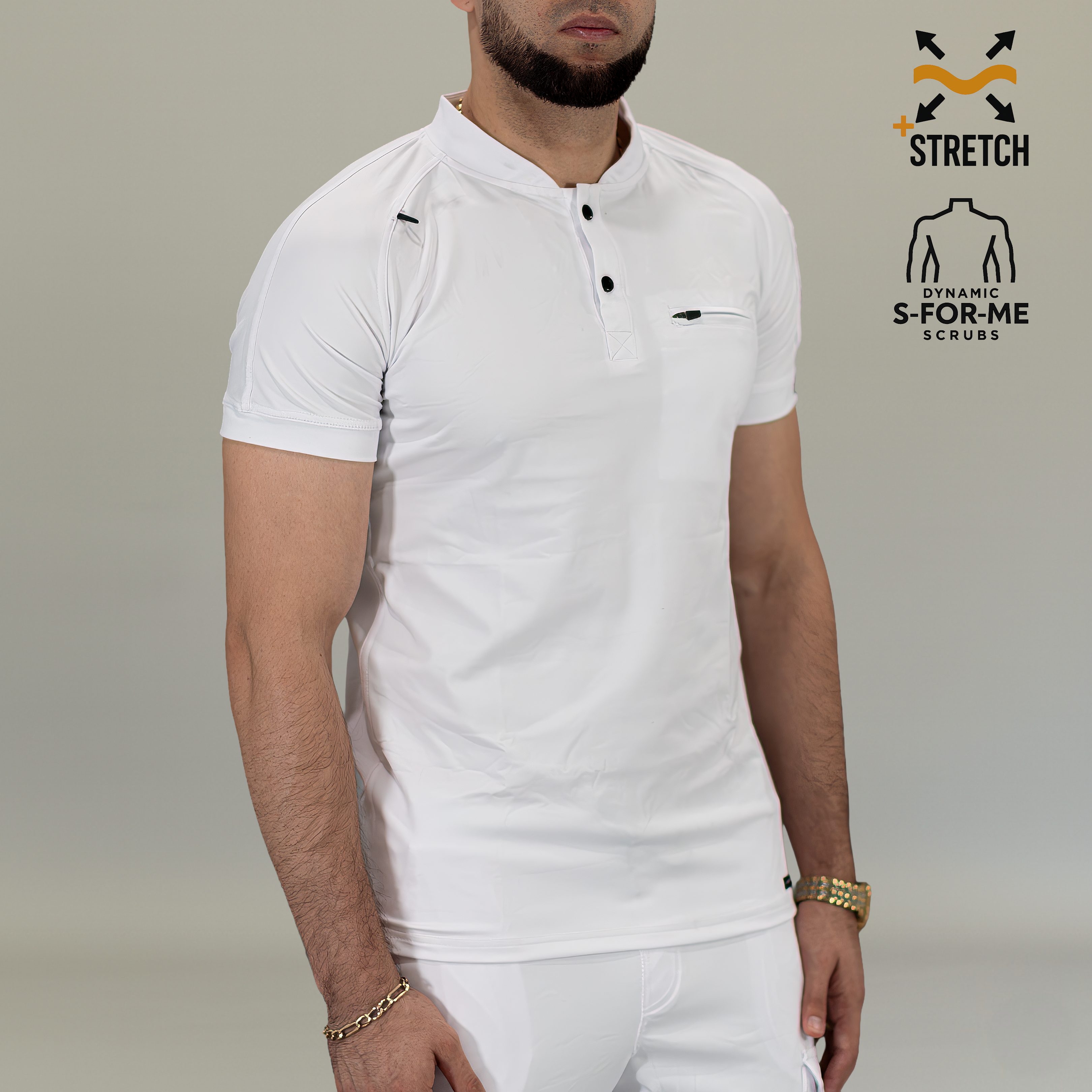 Filipina Quirúrgica Blanca Hombre, Scrubs 901 Super Stretch